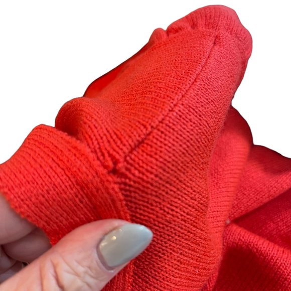 Vintage Schrader Knits Size 12 Red Sweater Dress Gold Buttons - Picture 8 of 8